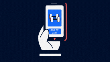 Ecommerce phone shopping gif