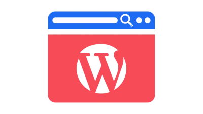 Graphic of WordPress Icon on a browser window