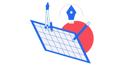 Graphic of various design elements and tools